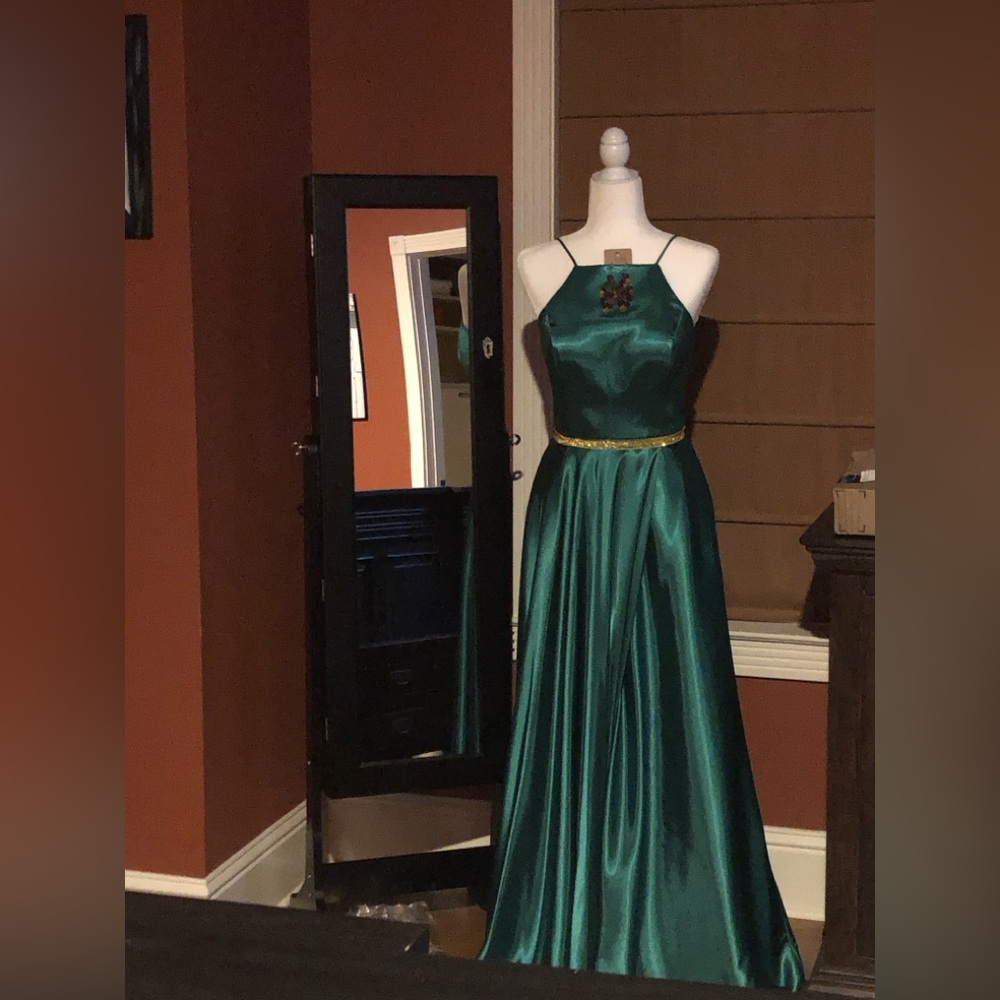 Green Satin Gown